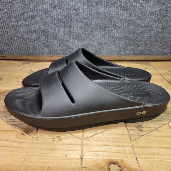 Oofos Ooahh Men's Size 12 Shoes Black Slides Comfort Orthopedic Recovery Sandals - Picture 3 of 7